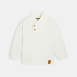 كنزة مع ياقة شال بأزرار